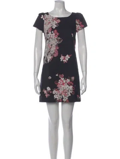 Pre-owned Milly Floral Print Mini Dress In Multi