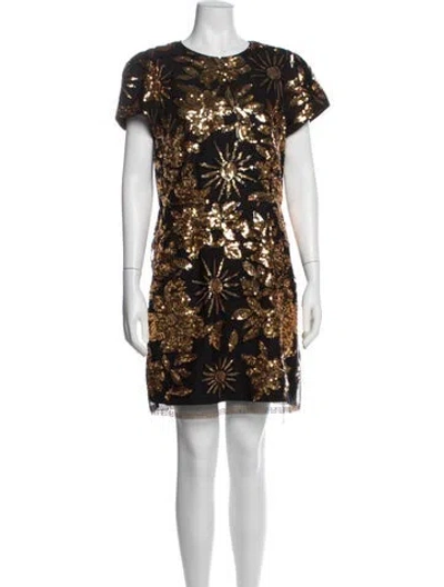 Pre-owned Milly Floral Print Mini Dress In Multicolor