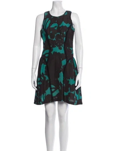 Pre-owned Milly Floral Print Mini Dress In Neutrals