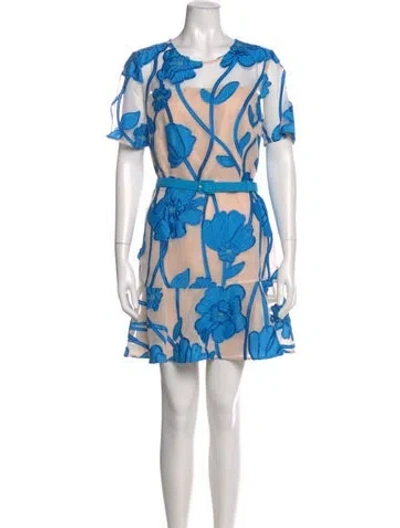 Pre-owned Milly Floral Print Mini Dress In Orange