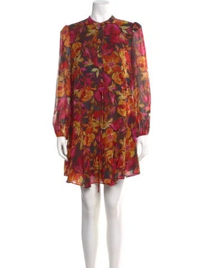 Pre-owned Milly Floral Print Mini Dress In Orange