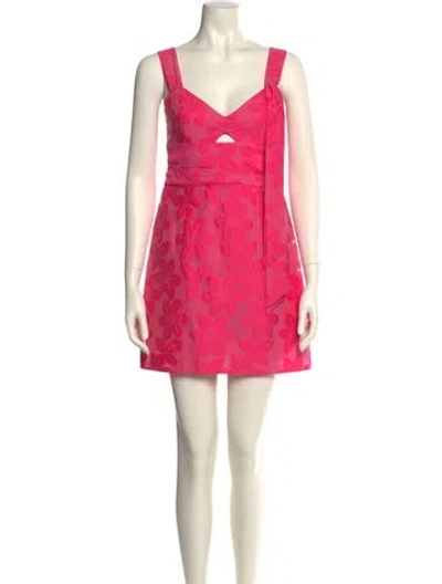 Pre-owned Milly Floral Print Mini Dress In Pink