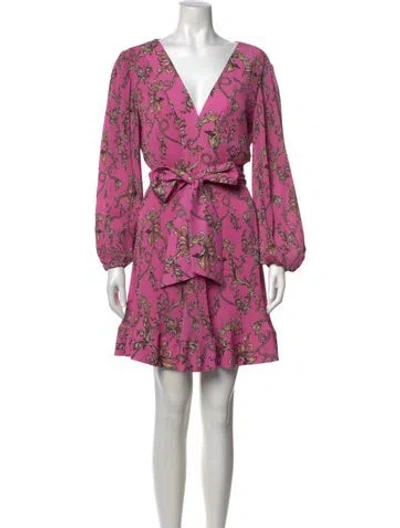 Pre-owned Milly Floral Print Mini Dress In Pink