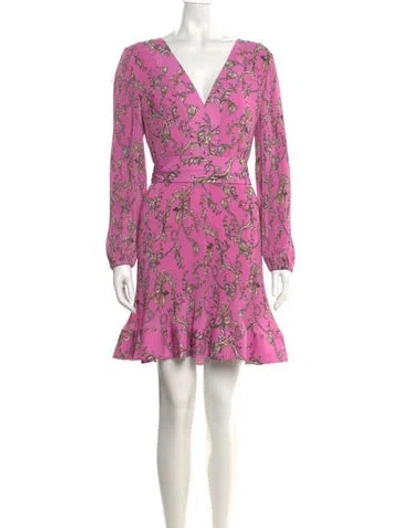 Pre-owned Milly Floral Print Mini Dress In Pink