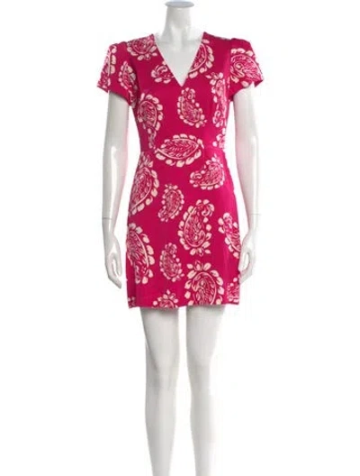 Pre-owned Milly Floral Print Mini Dress In Pink