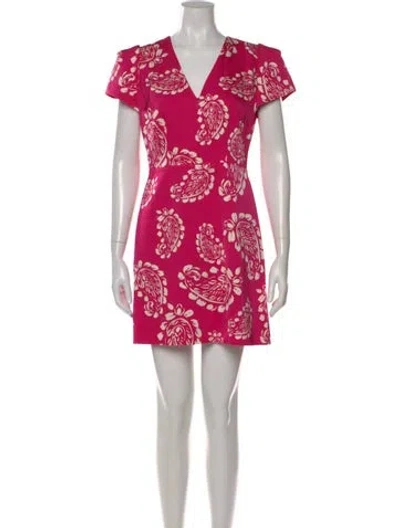 Pre-owned Milly Floral Print Mini Dress In Pink