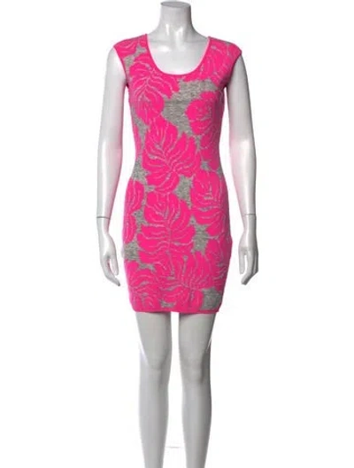 Pre-owned Milly Floral Print Mini Dress In Pink