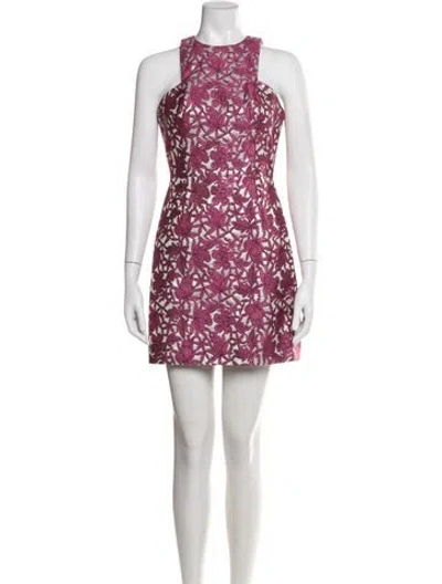 Pre-owned Milly Floral Print Mini Dress In Pink