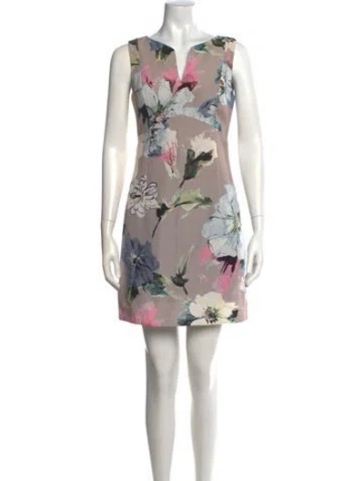 Pre-owned Milly Floral Print Mini Dress In Pink