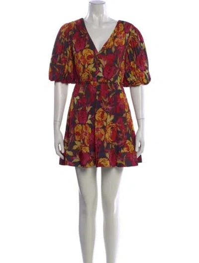 Pre-owned Milly Floral Print Mini Dress W/ Tags In Black