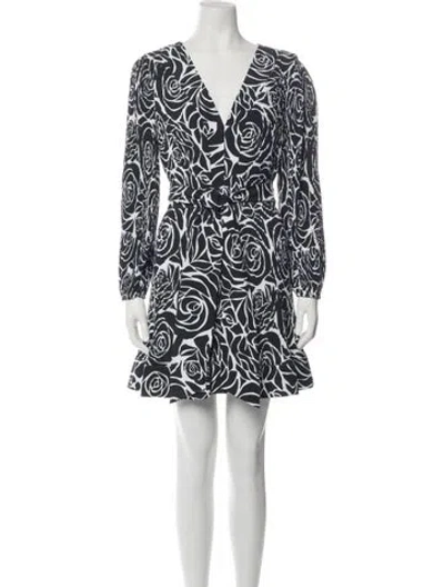Pre-owned Milly Floral Print Mini Dress W/ Tags In Blue