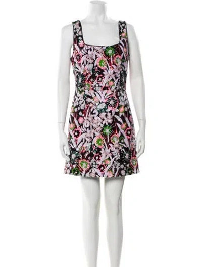 Pre-owned Milly Floral Print Mini Dress W/ Tags In Multi