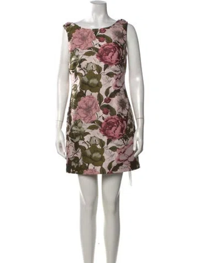 Pre-owned Milly Floral Print Mini Dress W/ Tags In Multicolor