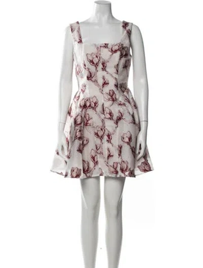 Pre-owned Milly Floral Print Mini Dress W/ Tags In Multicolor