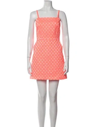 Pre-owned Milly Floral Print Mini Dress W/ Tags In Pink