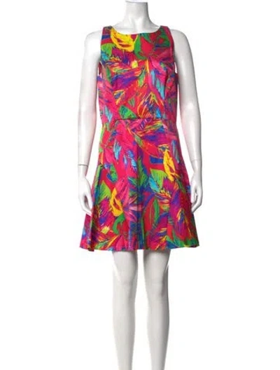 Pre-owned Milly Floral Print Mini Dress W/ Tags In Pink