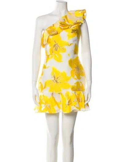 Pre-owned Milly Floral Print Mini Dress W/ Tags In White