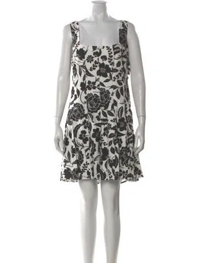 Pre-owned Milly Floral Print Mini Dress In White