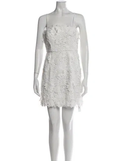 Pre-owned Milly Floral Print Mini Dress In White