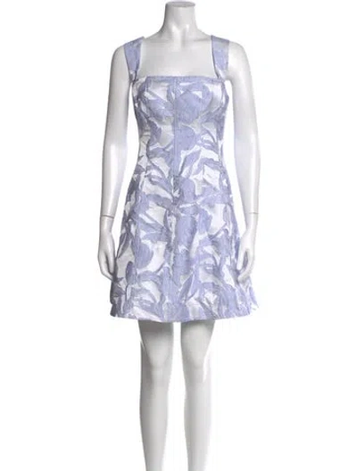 Pre-owned Milly Floral Print Mini Dress In White