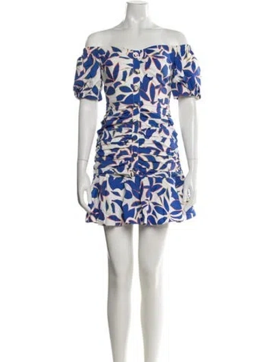 Pre-owned Milly Floral Print Mini Dress In Yellow