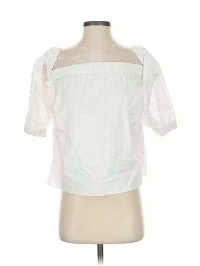 Pre-owned Milly For 5f Bergdorf Goodman 3/4 Sleeve Blouse In White
