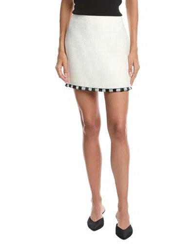 Milly Fringe Mini Skirt In White