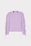 Milly Women's Crewneck Fringe-sleeve Sweater In Lilac