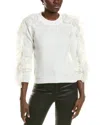 Milly Fringe Sleeve Pullover In White