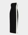 Milly Garcelle Strapless Two-tone Column Gown In Black