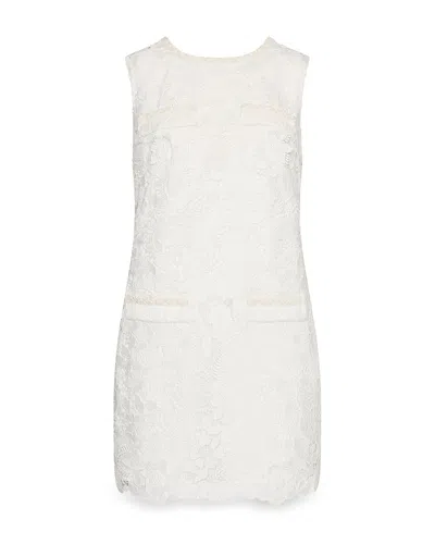 Milly Garden Lace Sleeveless Mini Dress In White