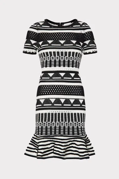 Milly Geo Jacquard Mermaid Mini Dress In Multi
