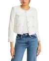 MILLY GEOMETRIC PATTERN CROCHETED CROPPED JACKET