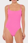 Milly Grace Solid Textured One-piece Swimsuit In Pink