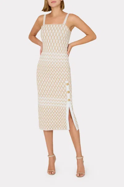 Milly Gradient Zig Zag Midi Dress In Natural Multi