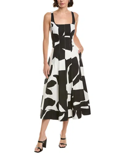 Milly Grand Foliage Dress In Black