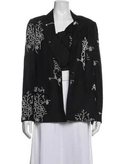 Pre-owned Milly Graphic Print Beaded Accents Set In Black/white