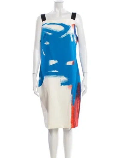 Pre-owned Milly Graphic Print Knee-length Dress In Multi