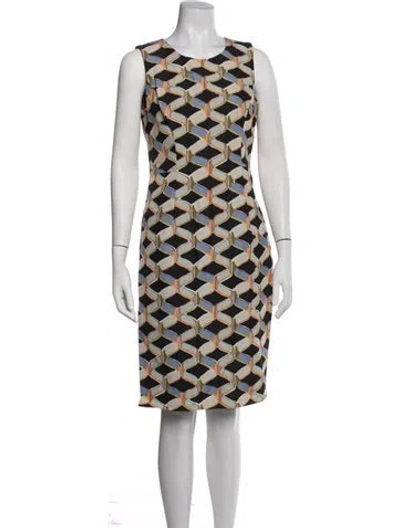 Pre-owned Milly Graphic Print Knee-length Dress In Multicolor