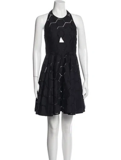 Pre-owned Milly Graphic Print Mini Dress In Black