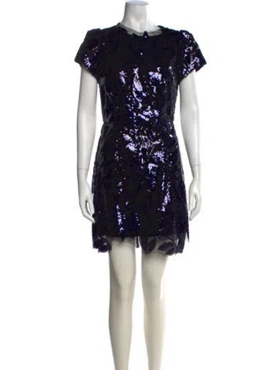 Pre-owned Milly Graphic Print Mini Dress In Black