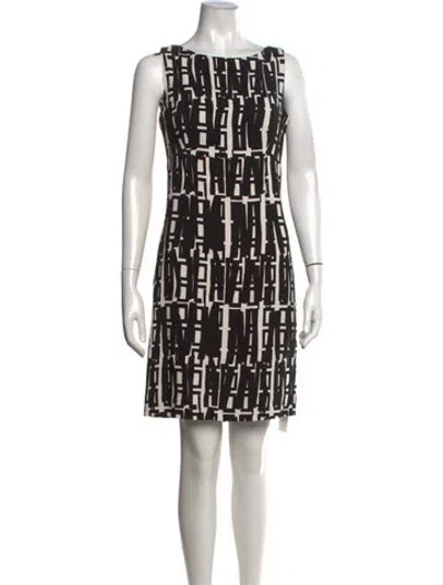 Pre-owned Milly Graphic Print Mini Dress In Black