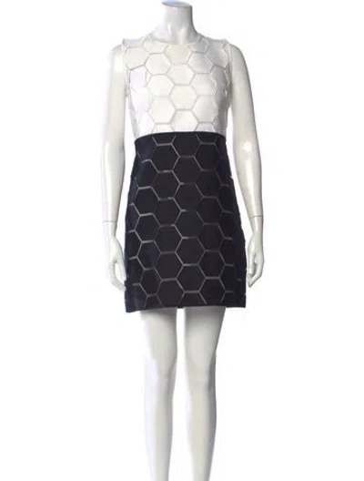 Pre-owned Milly Graphic Print Mini Dress In Black/neutrals