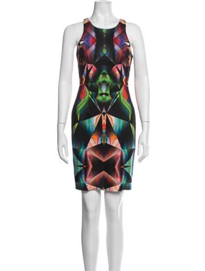 Pre-owned Milly Graphic Print Mini Dress In Black/red