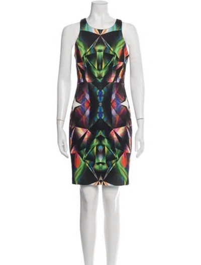 Pre-owned Milly Graphic Print Mini Dress In Black/red