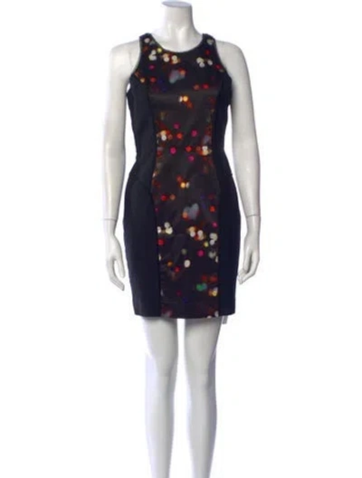 Pre-owned Milly Graphic Print Mini Dress In Blue
