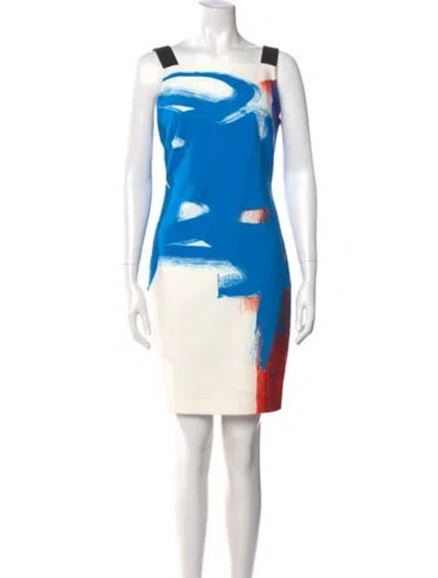 Pre-owned Milly Graphic Print Mini Dress In Multi