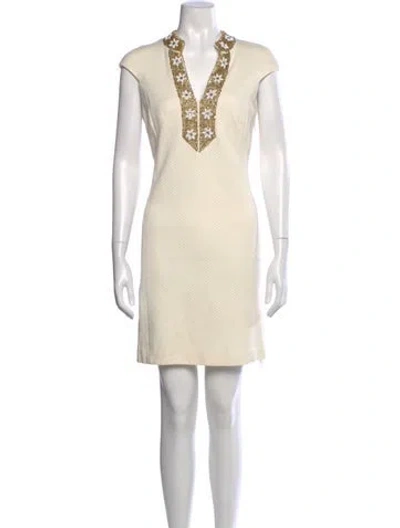 Pre-owned Milly Graphic Print Mini Dress In Neutral