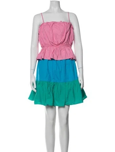 Pre-owned Milly Graphic Print Mini Dress In Pink