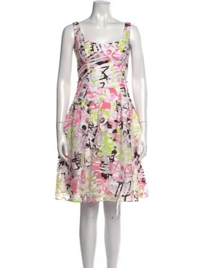 Pre-owned Milly Graphic Print Mini Dress In Pink
